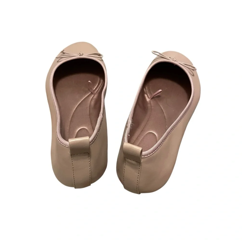 Zara Pink Leather Ballet Flats Size 38 or US 7.5 NEW - Picture 4 of 6